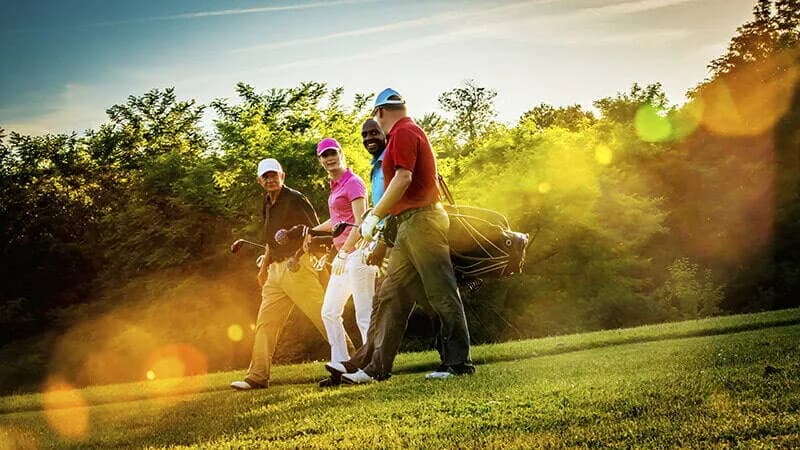 Friends enjoying golf together