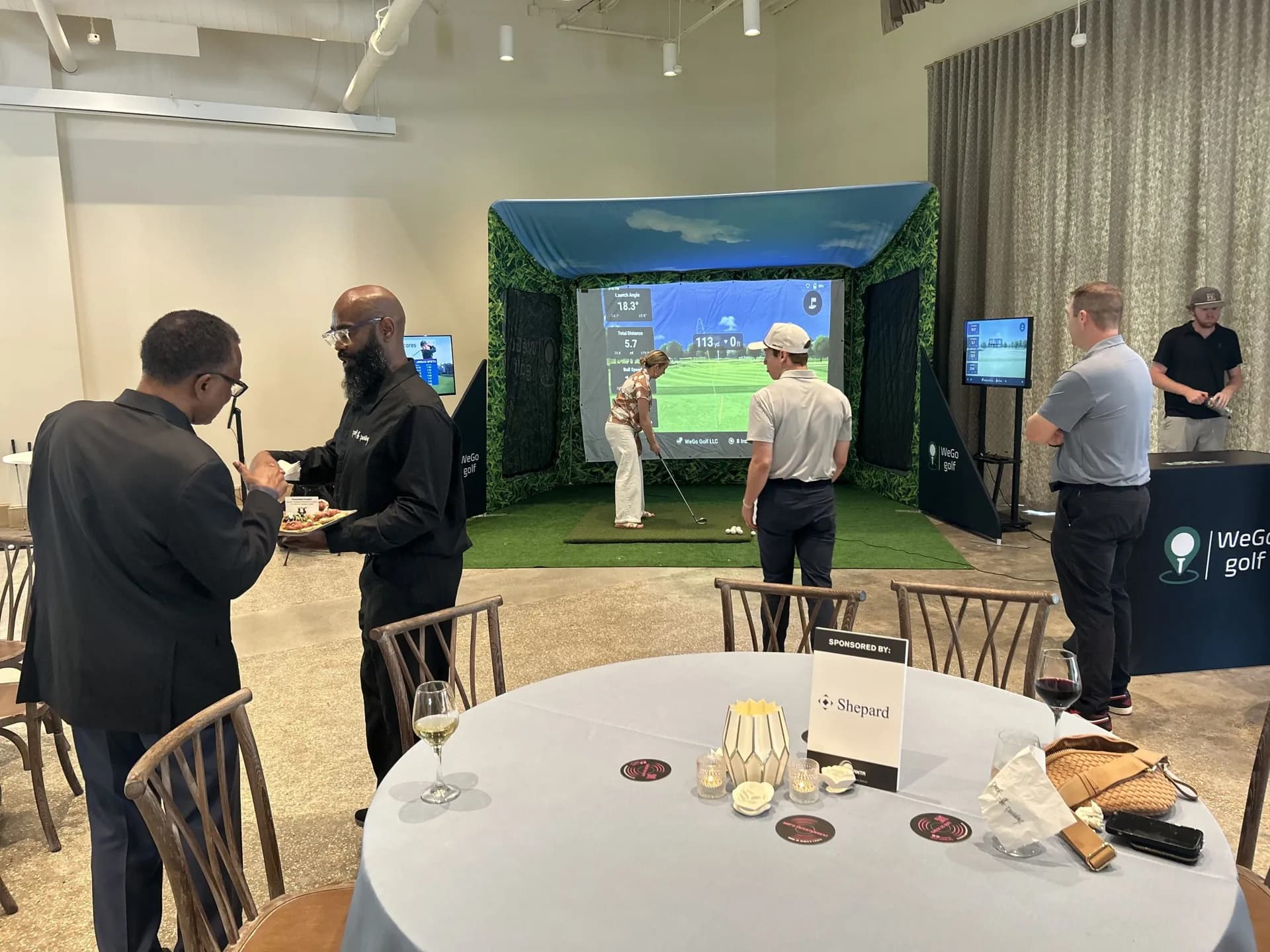 WeGo Golf mobile simulator experience at a private event